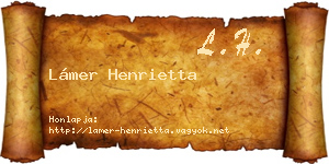 Lámer Henrietta névjegykártya