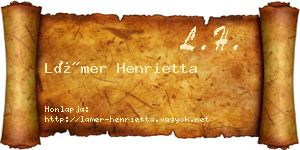 Lámer Henrietta névjegykártya